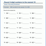 Grade 2 Math Worksheet Rounding 3 digit Numbers To The Nearest 10