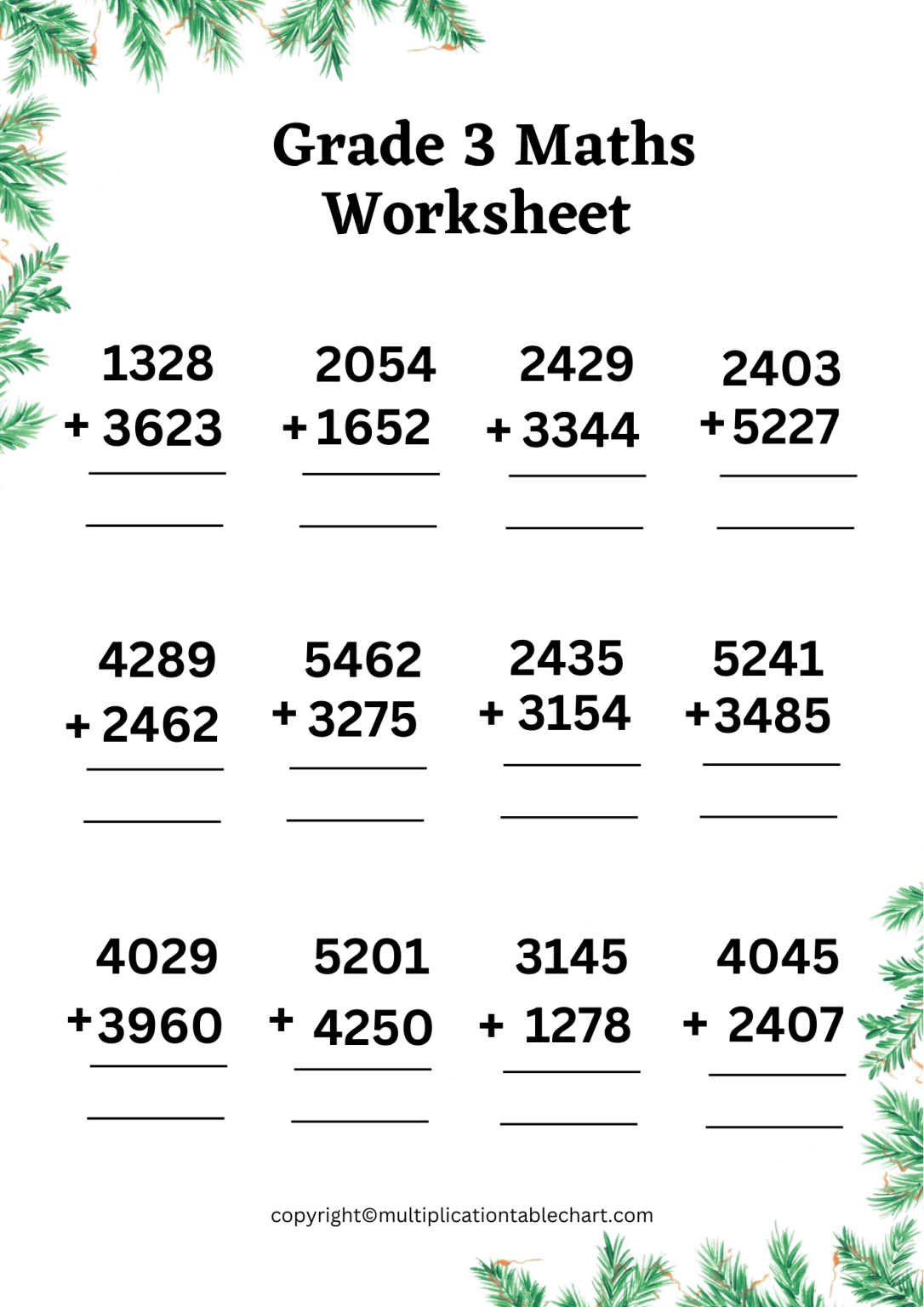 Grade 3 Maths Worksheets With Answers Multiplication Table Grade 3 Maths Worksheets With Answers Multiplication Table
