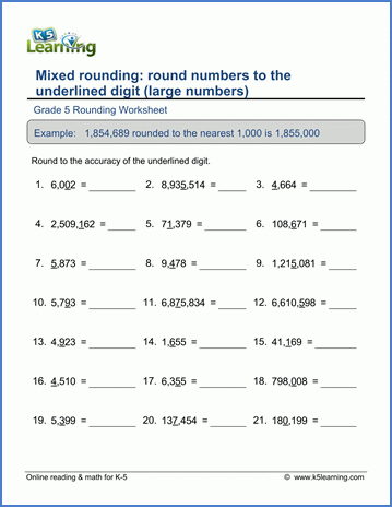 Grade 5 Place Value Rounding Worksheets Free Printable Place 