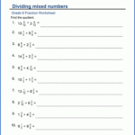 Grade 6 Math Worksheet Fractions Dividing Mixed Numbers K5 Learning
