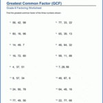 Grade 6 Math Worksheet Greatest Common Factor Of 3 Numbers K5 Learning