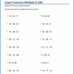 Grade 6 Math Worksheet Least Common Multiple LCM Of 3 Numbers K5