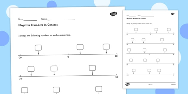 Grade 6 Use Negative Numbers In Context Worksheet Worksheet 1