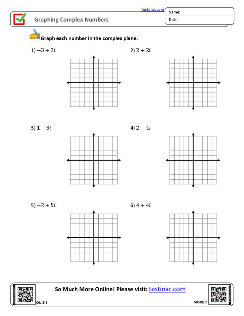 Graphing Complex Numbers Worksheet