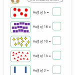 Halve Small Numbers 5 Fraction Worksheets For Year 1 age 5 6 By