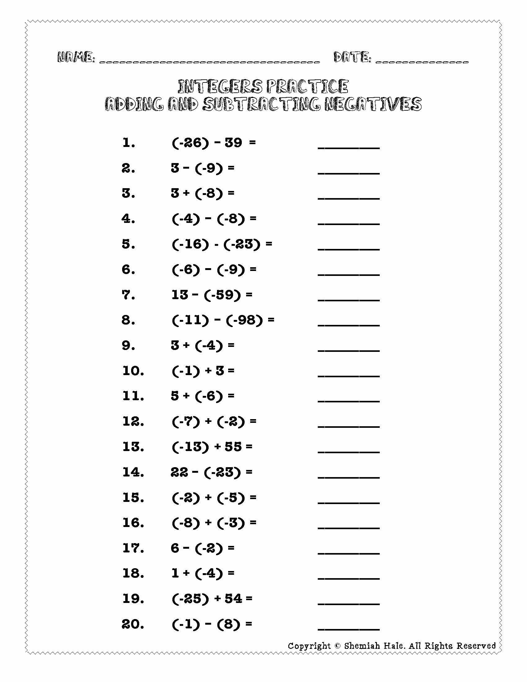 Integers Grade 9 Notes