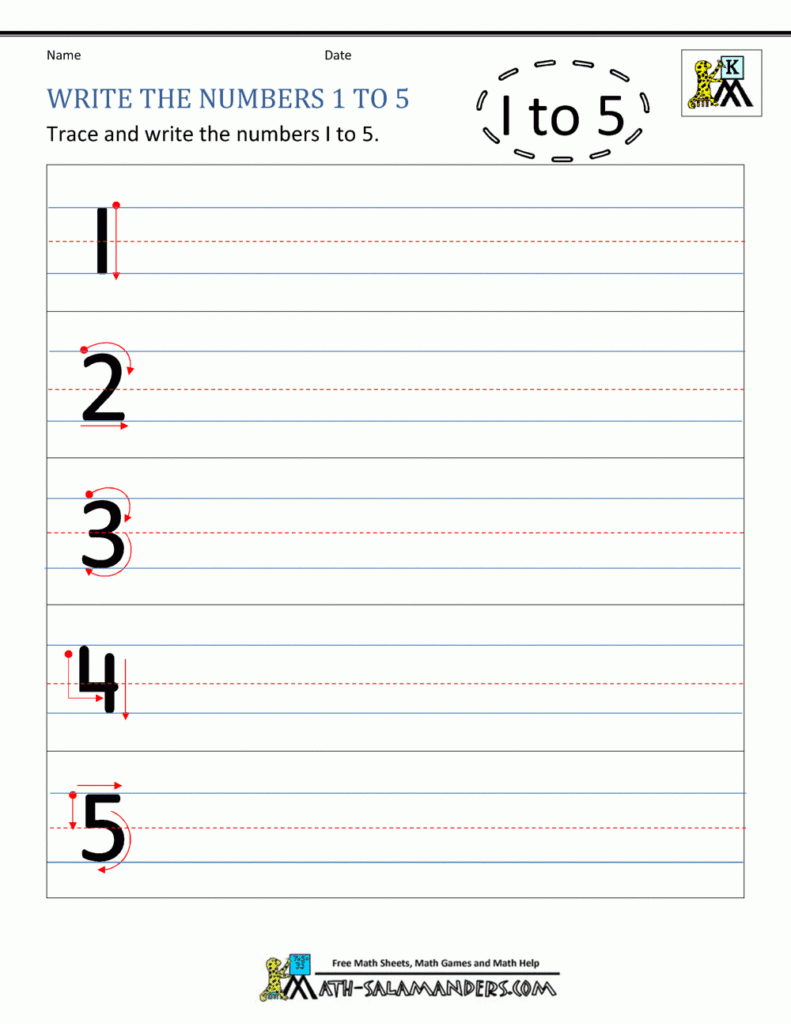 Kindergarten Printable Worksheets Writing Numbers To 10