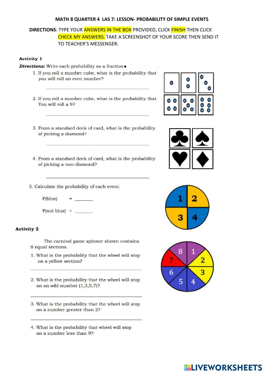 Language Of Probability Worksheets Language Worksheets