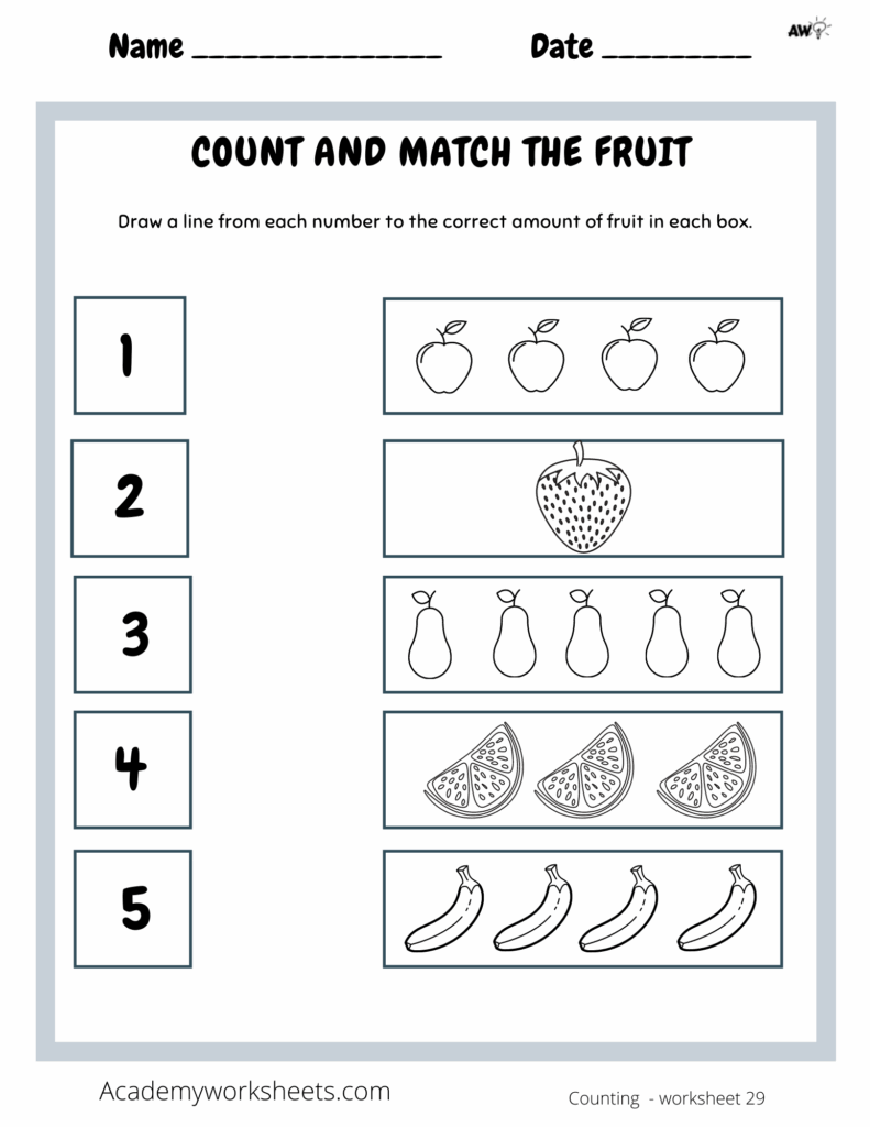 Matching Numbers 1 5 Worksheets Free Printable Number Matchi