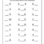 Math Before And After Numbers Worksheet