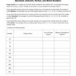 MATH Grade6 AbundantDeficientPerfectWeirdNumbersActivity
