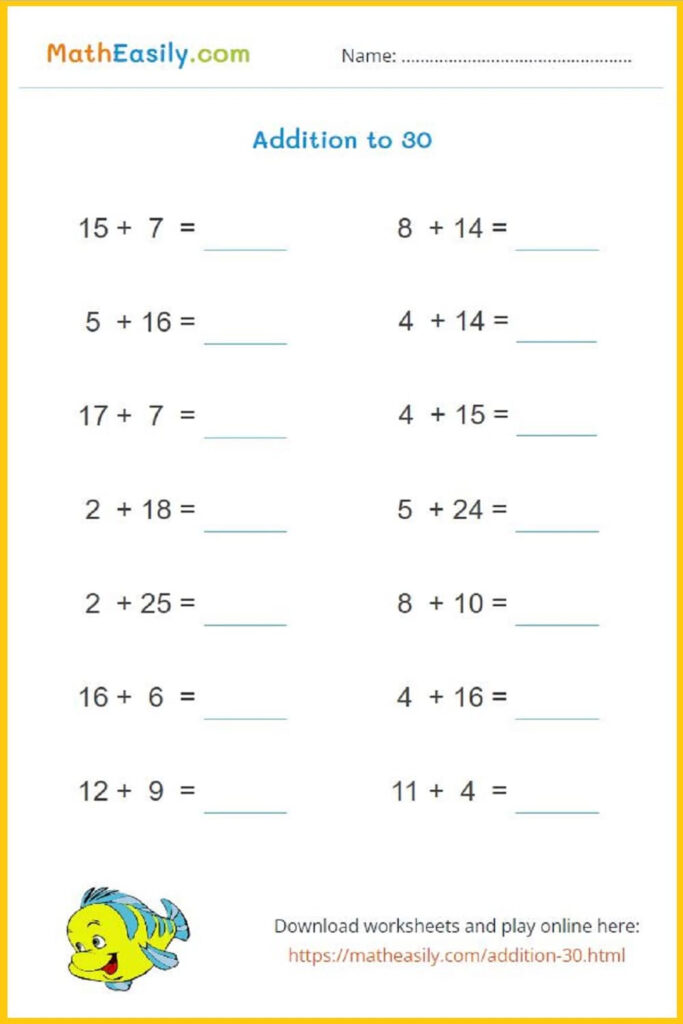 Math Worksheet For Kindergarten 1