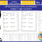 Maths Adding 2 3 digit Numbers 9 Differentiated Worksheets Year 3