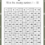 Missing Numbers 1 To 100 Worksheets