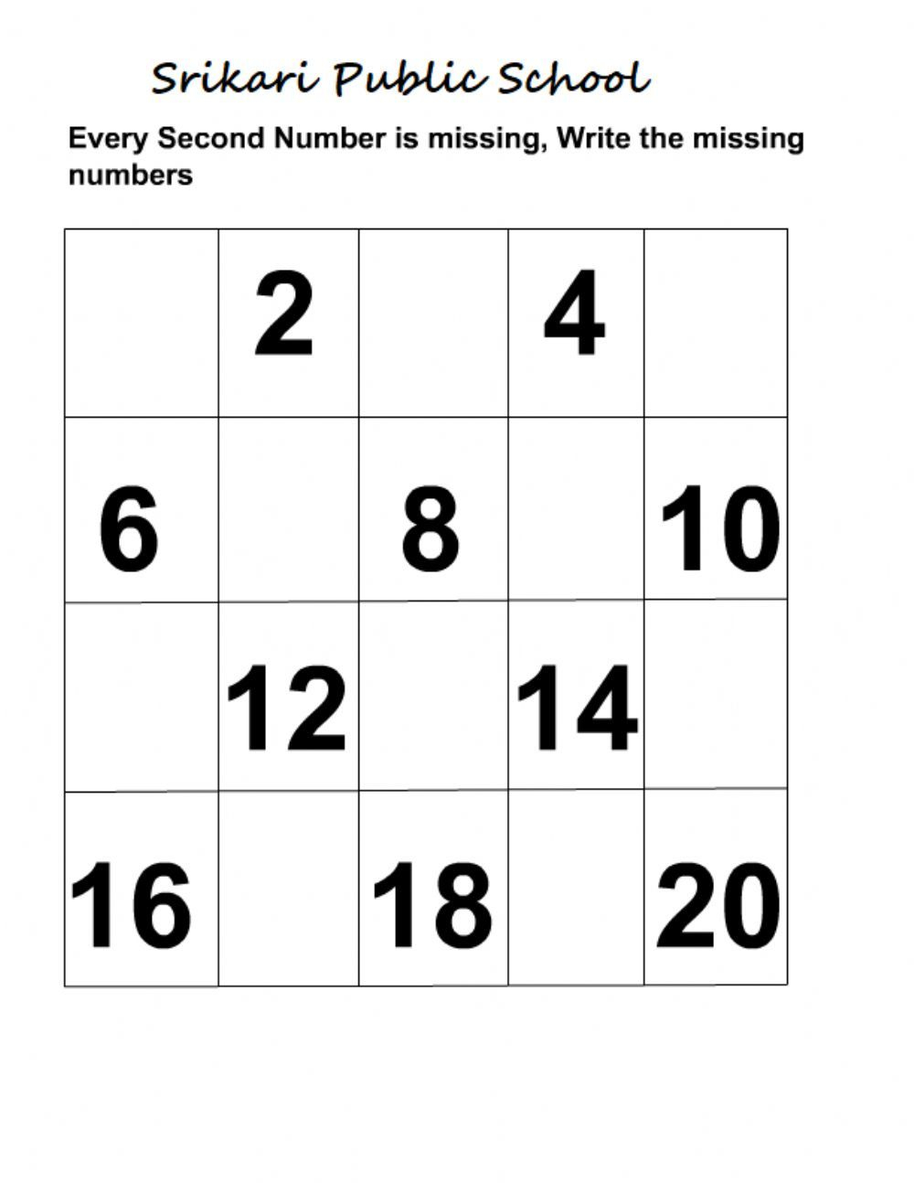 Missing Numbers 1 To 20