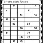 Missing Numbers Worksheet Fill In The Missing Numbers 1 50 By