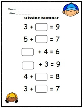 Missing Numbers Worksheets Addition And Subtraction By Andi Media