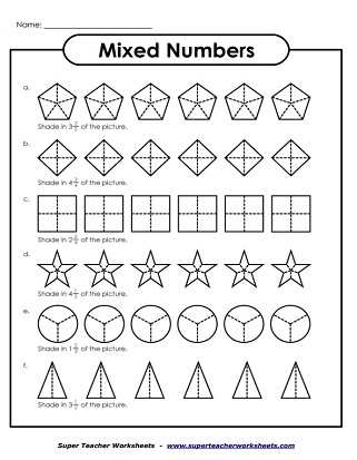 Mixed Fraction Worksheets Worksheets For Kindergarten