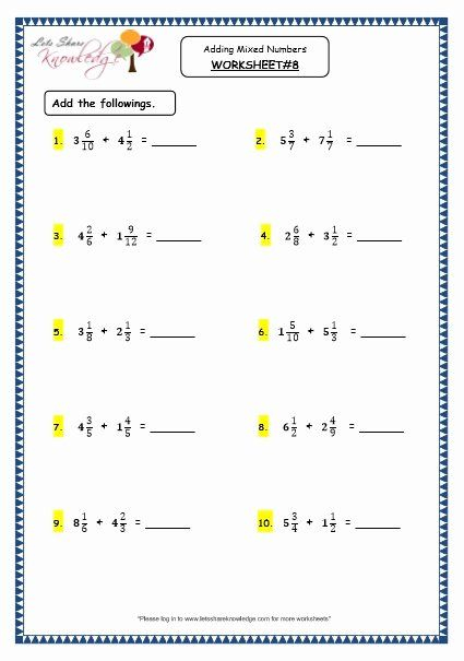 Mixed Math Worksheet 4th Grade