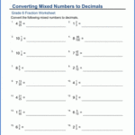 Mixed Number To Decimal Worksheet