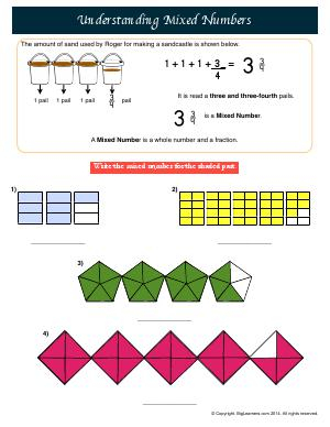 Mixed Numbers Third Grade Math Worksheets Biglearners