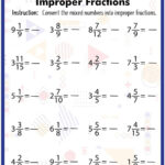 Mixed Numbers To Improper Fractions Worksheets Worksheets Worksheet Hero