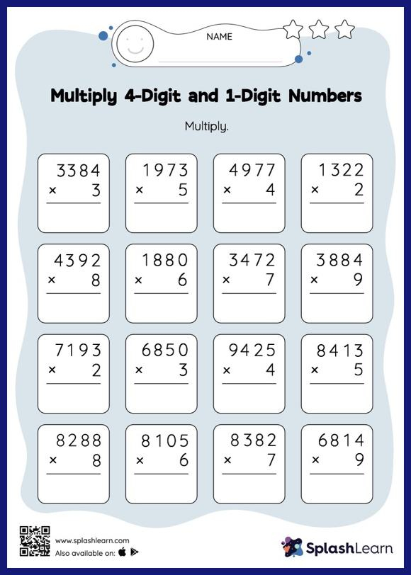 Multi Digit Multiplication Worksheets Free Printable SplashLearn