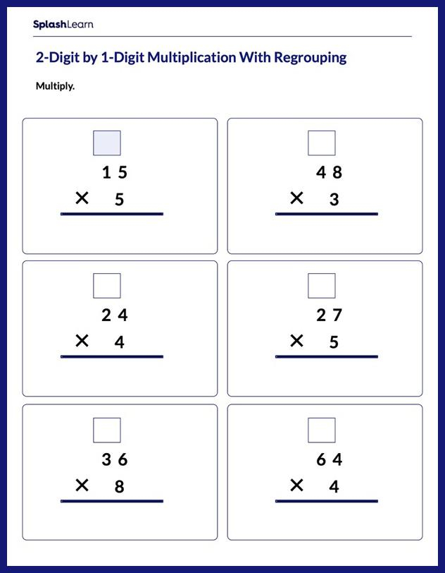 Multi Digit Multiplication Worksheets Free Printable SplashLearn