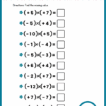Multiplication Of Negative Numbers WorksheetsGO