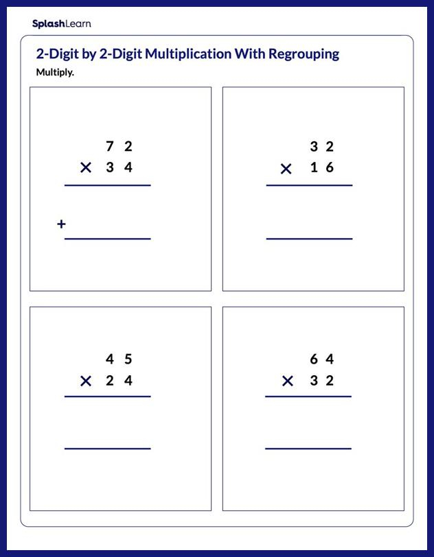 Multiply 2 Digit By 2 Digit Numbers Worksheets Free Printable 