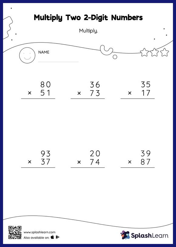 Multiply 2 Digit By 2 Digit Numbers Worksheets Free Printable