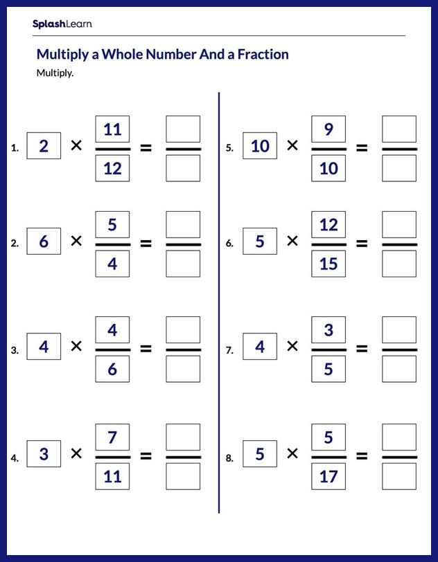 Multiply A Fraction By Whole Worksheet