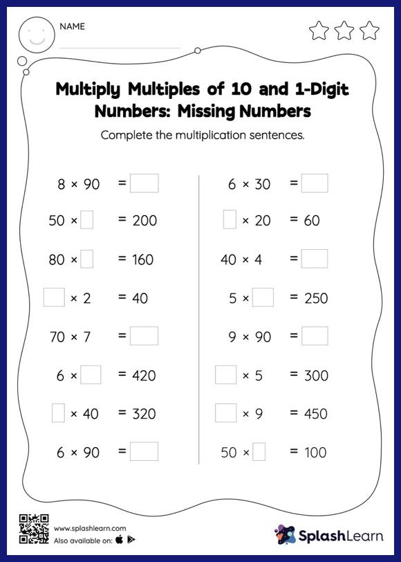 Multiply By Multiples Of 10 Worksheets Free Printable SplashLearn