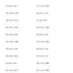 Multiplying And Dividing Whole Numbers By 0 1 A