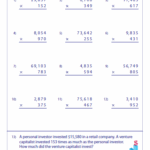 Multiplying Large Numbers Worksheets