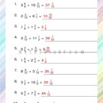 Multiplying Mixed Fractions Worksheets