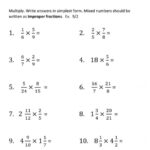 Multiplying Mixed Numbers Worksheet Printable PDF Template