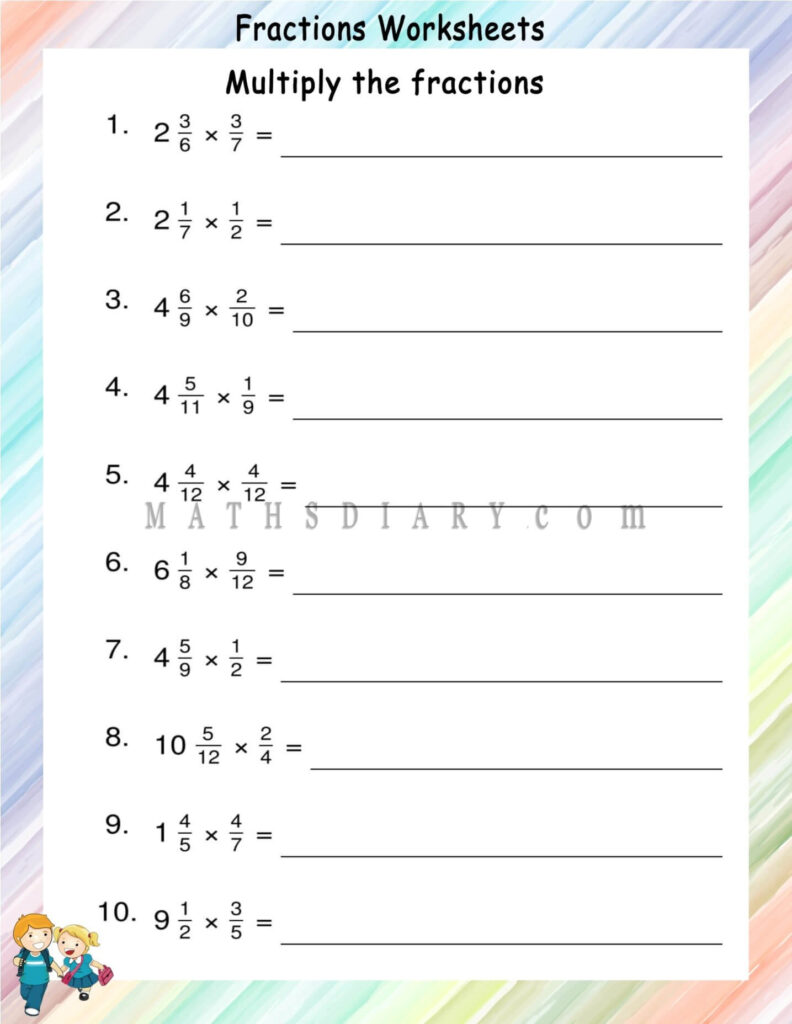 Multiplying Mixed Numbers Worksheets