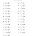 Multiplying Positive Negative Numbers Worksheets