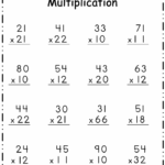 Multiplying Two Digit Numbers Worksheet