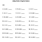Negative And Positive Numbers Worksheet