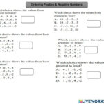 Negative Numbers Worksheets Library