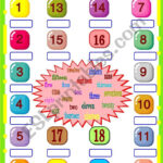 Number 1 20 ESL Worksheet By Shusu euphe