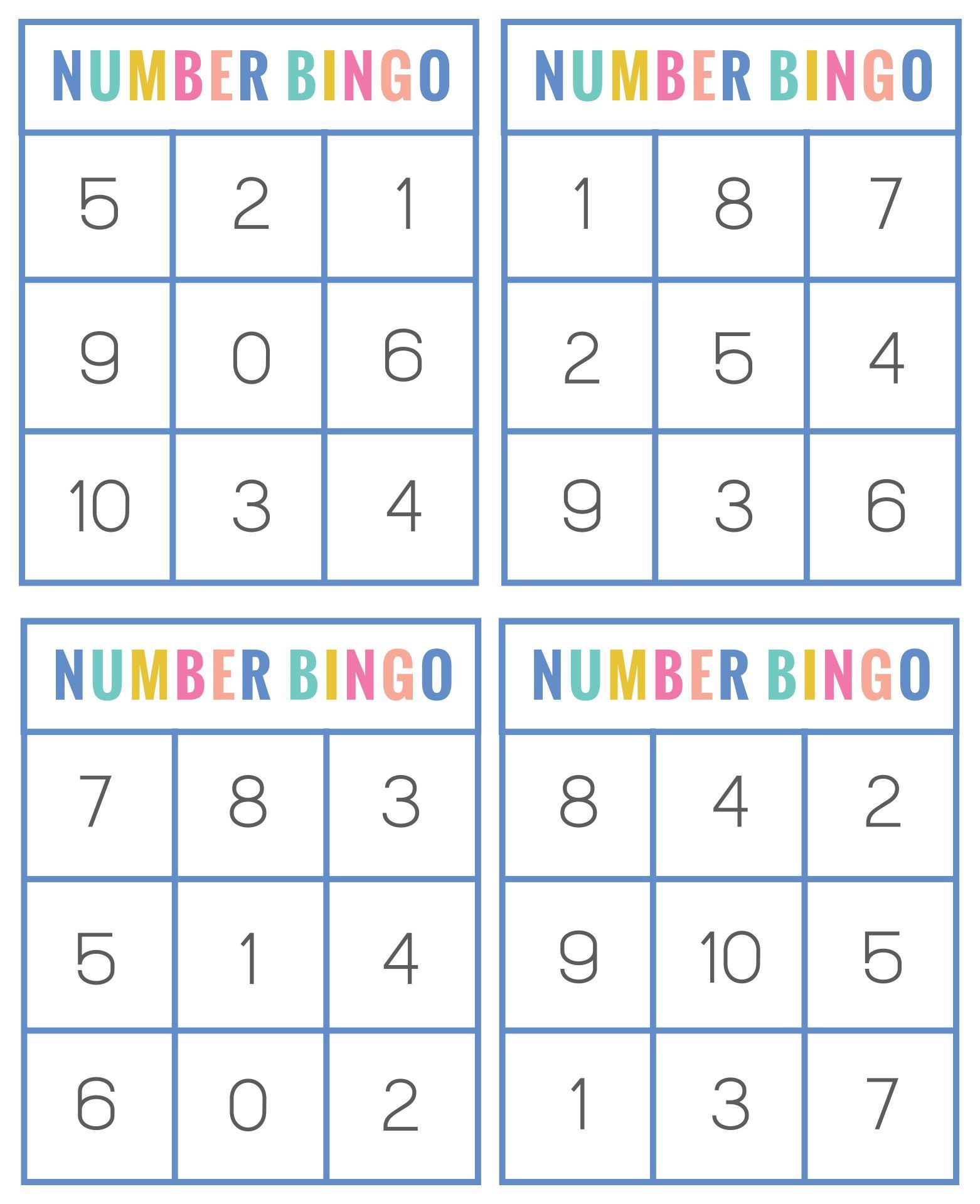 Number Bingo Cards 10 Free PDF Printables