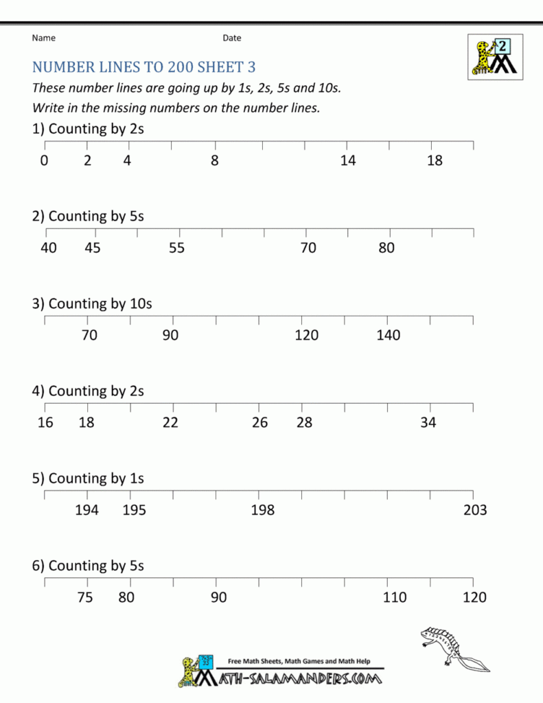 Number Line Worksheets Up To 1000