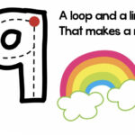 Number Nine Rainbow Tracing Worksheet