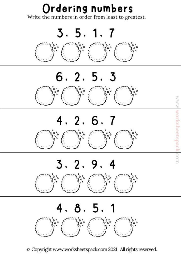 Number Ordering Worksheets