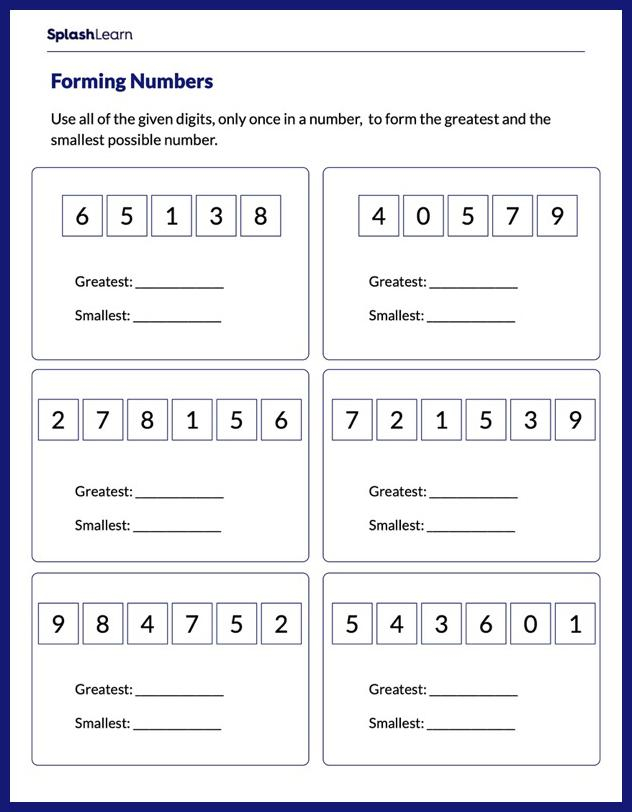 Number Sense Worksheets For 4th Graders Online SplashLearn