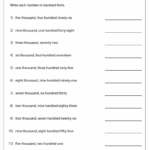 Number Words To Numbers Worksheet