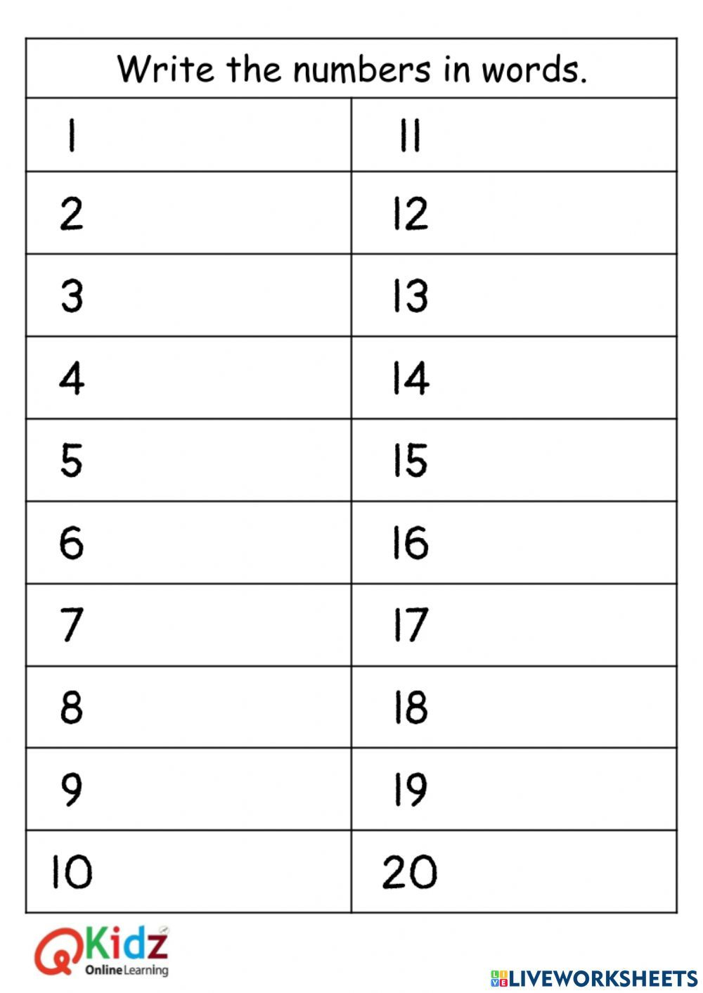 Number Words Worksheets Artofit
